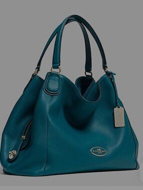 Coach Turnlock Edie 31 Shoulder Bag Teal Leather Gold Hardware New With Tags